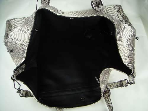 Bottega Veneta Lambskin Bag 8306 black white snake